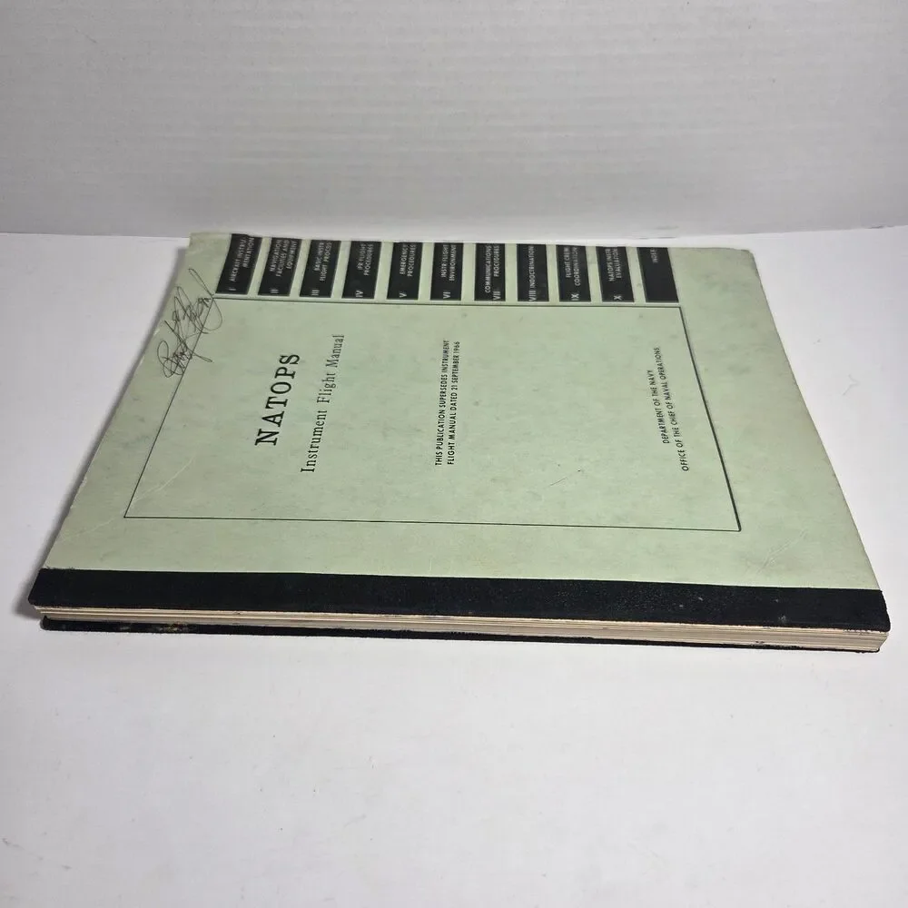 Vintage US Navy NATOPS Instrument Flight Manual 1967 Vietnam War Era Aviation